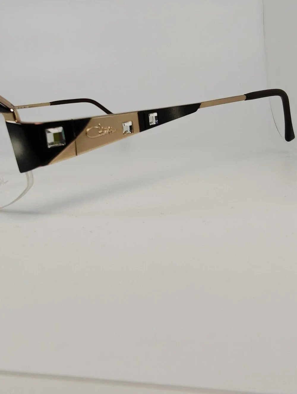 Cazal. Gold and Black Semi-Rimless Women’s Eyeglasses. Germany